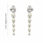 Elegant Pearl Drop Earrings with Crystal Starburst Studs (Copy2)
